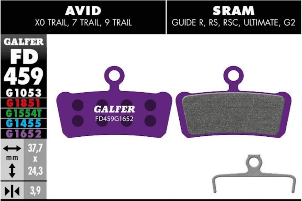 Pastillas de freno Galfer FD459 – G1652 – Sram – Avid - Imagen 2
