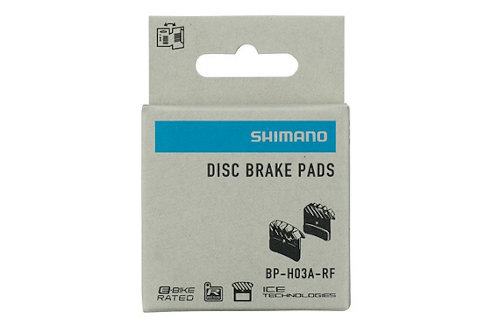 Pastillas de freno de resina Shimano H03A-RF con aleta y muelle con pasador de aletas - Imagen 2