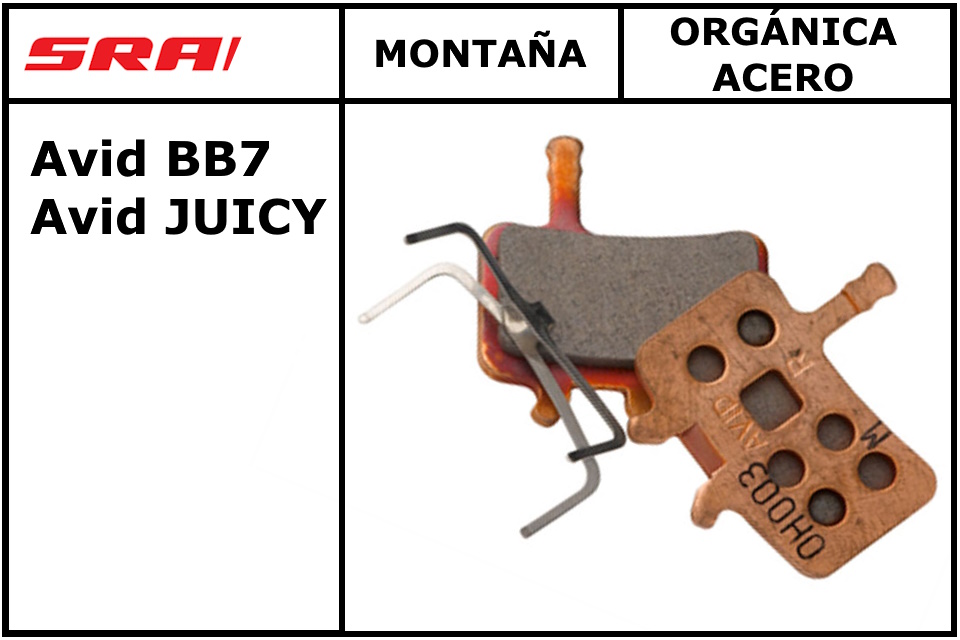 Pastillas de freno Sram Juicy/BB7 Orgánica Acero