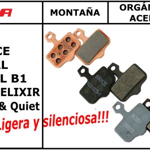 Pastillas de freno Sram Level B1/Elixir Rod Red/Force/Rival Orgánica Acero