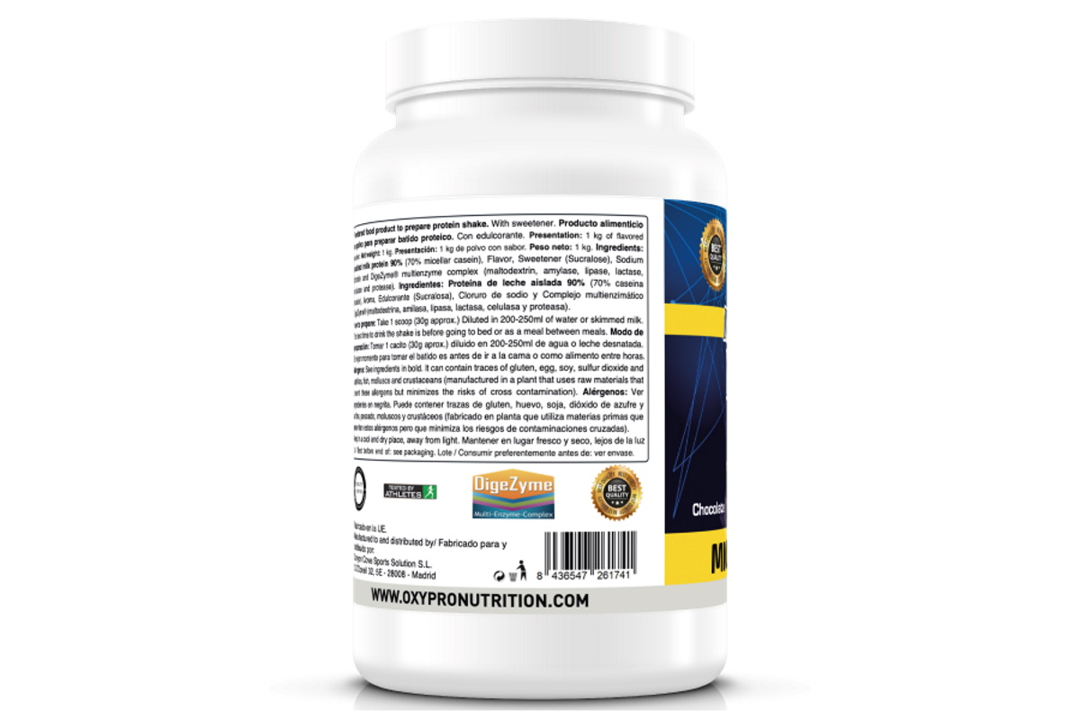 Proteina OXIPRO Night Recovery Cream (Caseina + Digezyme®) – 1000g - Imagen 4