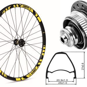 Rueda delantera aluminio  MTB GTR SL20 29″ Amarillo Disc Center Lock Boost