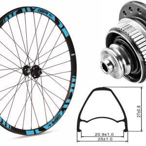 Rueda delantera aluminio  MTB GTR SL20 27,5″ Azul Center Lock Lock Boost