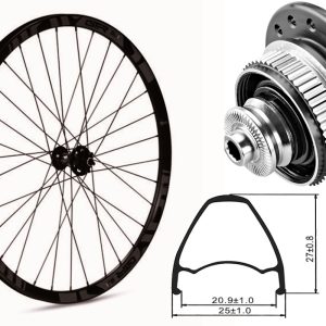 Rueda delantera aluminio  MTB GTR SL20 27,5″ Gris Disc Center Lock Boost