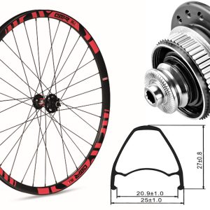Rueda delantera aluminio  MTB GTR SL20 29″ Rojo Disc Center Lock