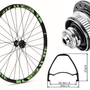 Rueda delantera aluminio MTB GTR SL20 29″ Verde Disc Center Lock