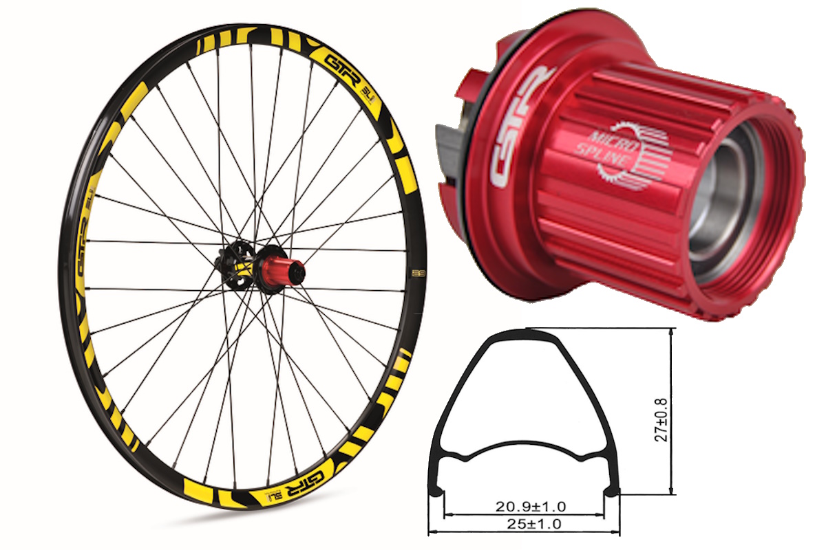 Rueda trasera aluminio MTB GTR SL20 29″ Amarillo Disc 6 Tornillos Boost Shimano MS