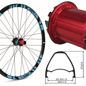 Rueda trasera aluminio MTB GTR SL20 27,5″ Azul Disc Center Lock Boost Shimano
