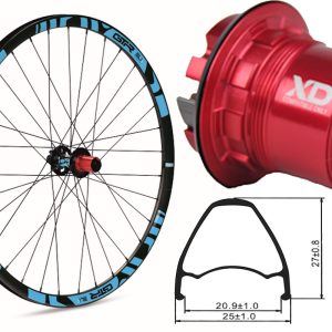 Rueda trasera aluminio MTB GTR SL20 27,5″ Azul Disc Center Lock Sram XD