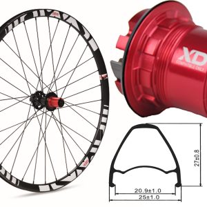 Rueda trasera aluminio MTB GTR SL20 27,5″ Blanco Disc 6 Tornillos Sram XDR
