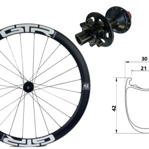 Rueda delantera carbono Carretera GTR RR42 Blanco 6T