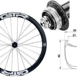 Rueda delantera carbono Carretera GTR RR42 Blanco Center Lock
