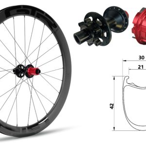 Rueda trasera carbono Carretera GTR RR42 Negro 6T Sram XDR