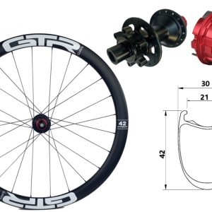 Rueda trasera carbono Carretera GTR RR42 Blanco 6T Sram XDR