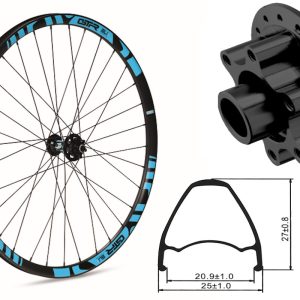 Rueda delantera aluminio  MTB GTR SL20 27,5″ Azul 6 Tornillos Lock Boost