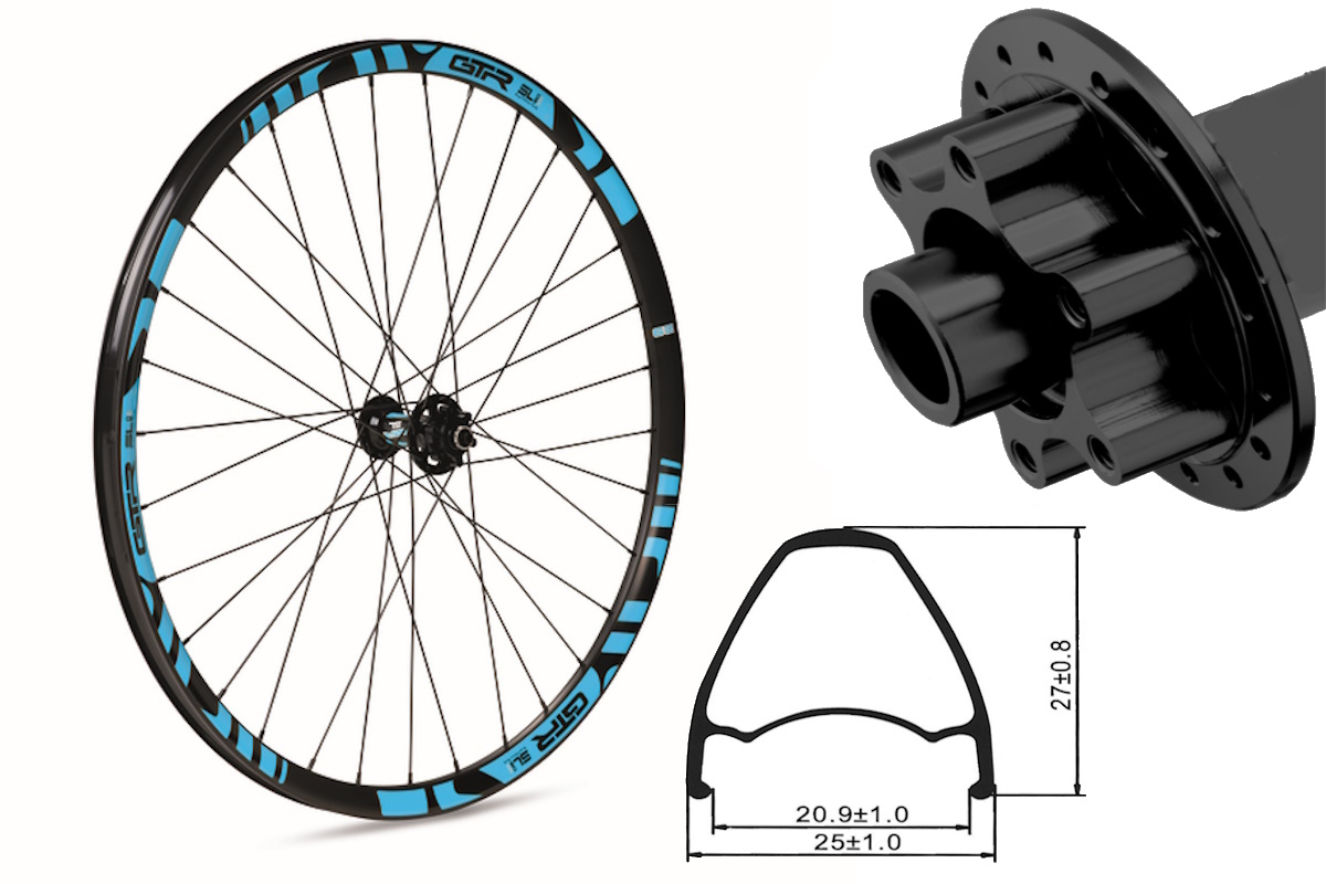 Rueda delantera aluminio MTB GTR SL20 27,5″ Azul 6 Tornillos Lock Boost - Imagen 2