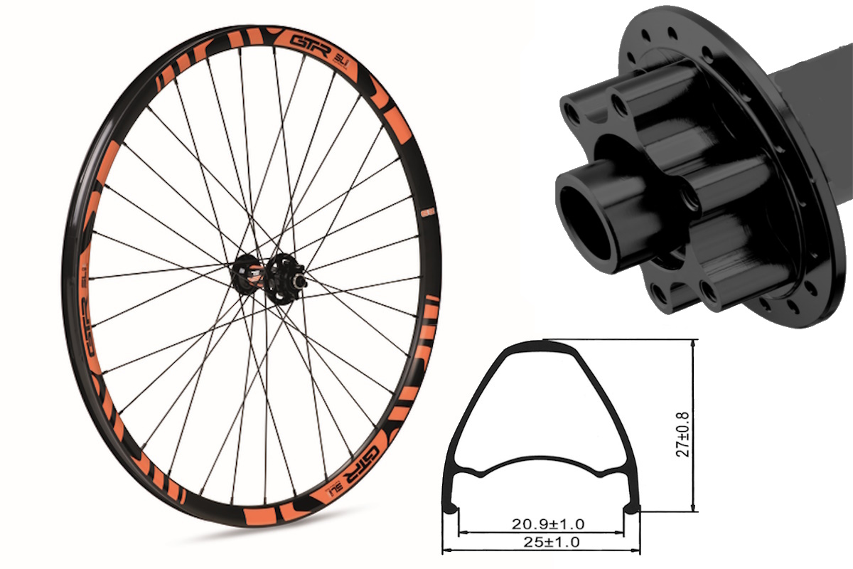 Rueda delantera aluminio MTB GTR SL20 29″ Naranja Disc 6 Tornillos - Imagen 2