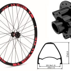 Rueda delantera aluminio  MTB GTR SL20 29″ Rojo Disc 6 Tornillos Boost