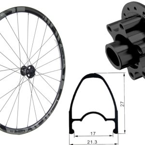 Rueda delantera aluminio carretera GTR RR17 Gris Disc 6 Tornillos