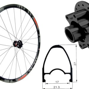 Rueda delantera aluminio carretera GTR RR17 Rojo Disc 6 Tornillos