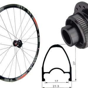 Rueda delantera aluminio carretera GTR RR17 Rojo Disc Center Lock