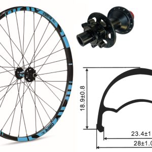 Rueda delantera aluminio  MTB GTR SL23 29″ Azul Disc 6 Tornillos