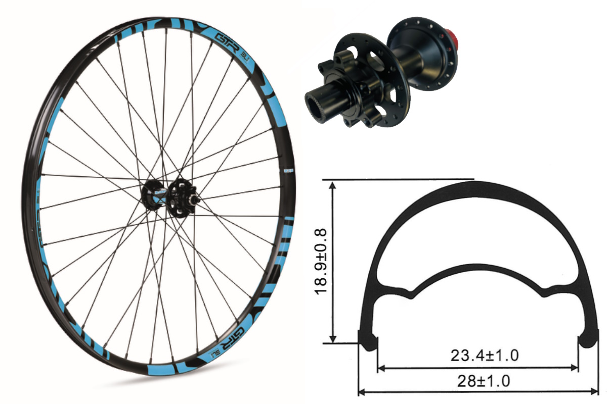 Rueda delantera aluminio MTB GTR SL23 29″ Azul Disc 6 Tornillos - Imagen 2