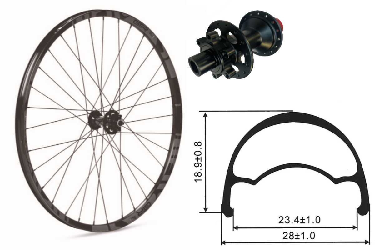 Rueda delantera aluminio MTB GTR SL23 27,5″ Gris Disc 6 Tornillos