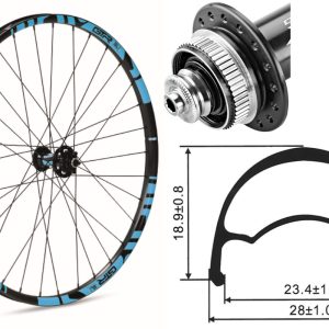 Rueda delantera aluminio  MTB GTR SL23 29″ Azul Center Lock Lock Boost