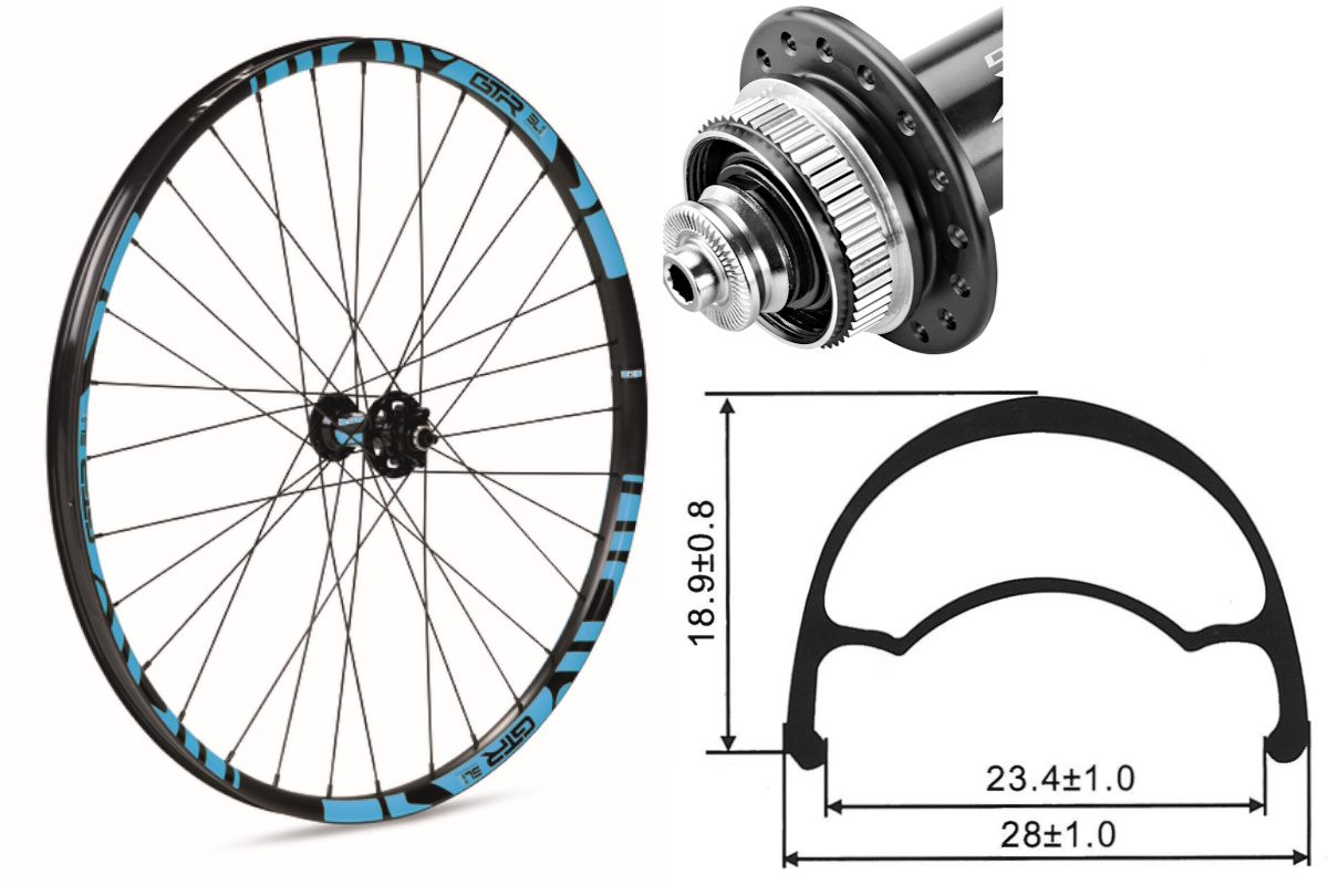 Rueda delantera aluminio MTB GTR SL23 29″ Azul Center Lock Lock Boost