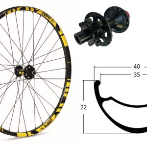 Rueda delantera aluminio  E-MTB GTR SL35 29″ Amarillo Disc 6 Tornillos Boost