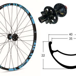 Rueda delantera aluminio  E-MTB GTR SL35 29″ Azul Disc 6 Tornillos Boost