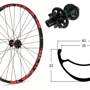 Rueda delantera aluminio  E-MTB GTR SL35 29″ Rojo Disc 6 Tornillos Boost