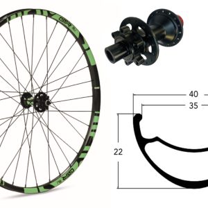 Rueda delantera aluminio  E-MTB GTR SL35 29″ Verde Disc 6 Tornillos Boost