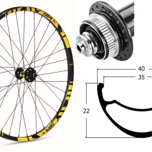 Rueda delantera aluminio  E-MTB GTR SL35 27,5″ Amarillo Disc Center Lock Boost