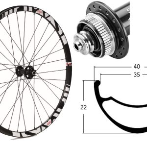 Rueda delantera aluminio  E-MTB GTR SL35 27,5″ Blanco Disc Center Lock Boost
