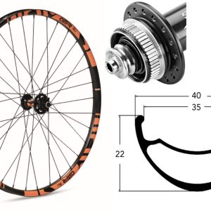 Rueda delantera aluminio  MTB GTR SL35 29″ Naranja Disc Center Lock Boost
