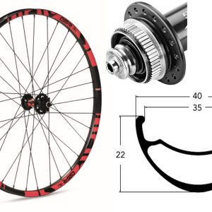 Rueda delantera aluminio  MTB GTR SL35 29″ Rojo Disc Center Lock Boost