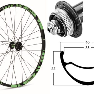 Rueda delantera aluminio  E-MTB GTR SL35 27,5″ Verde Disc Center Lock Boost