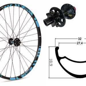 Rueda delantera aluminio  MTB GTR SL27 29″ Azul Disc 6 Tornillos