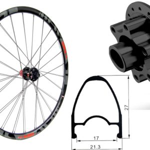 Rueda trasera aluminio carretera GTR RR17 Rojo Disc 6 Tornillos Shimano