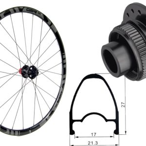 Rueda trasera aluminio carretera GTR RR17 Gris Disc Center Lock Shimano