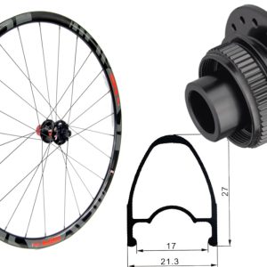 Rueda trasera aluminio carretera GTR RR17 Rojo Disc Center Lock Shimano