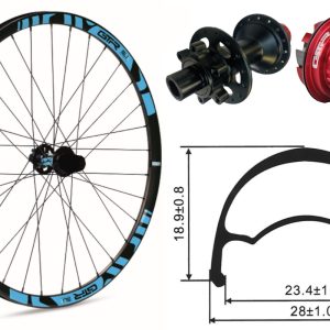 Rueda trasera aluminio MTB GTR SL23 29″ Azul Disc 6 Tornillos Shimano MS