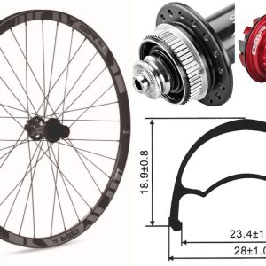 Rueda trasera aluminio MTB GTR SL23 29″ Gris Disc Center Lock Boost Shimano MS