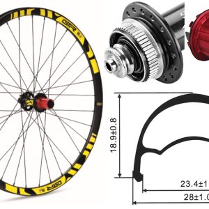 Rueda trasera aluminio MTB GTR SL23 29″ Verde Disc Center Lock Shimano