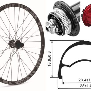 Rueda trasera aluminio MTB GTR SL23 29″ Gris Disc Center Lock Shimano