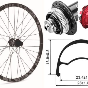 Rueda trasera aluminio MTB GTR SL23 29″ Gris Disc Center Lock Boost Sram XD