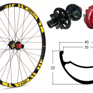 Rueda trasera aluminio E-MTB GTR SL35 27,5″ Amarillo Disc 6 Tornillos Boost Shimano MS