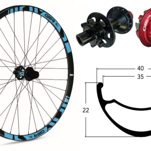 Rueda trasera aluminio E-MTB GTR SL35 27,5″ Azul Disc 6 Tornillos Boost Shimano MS